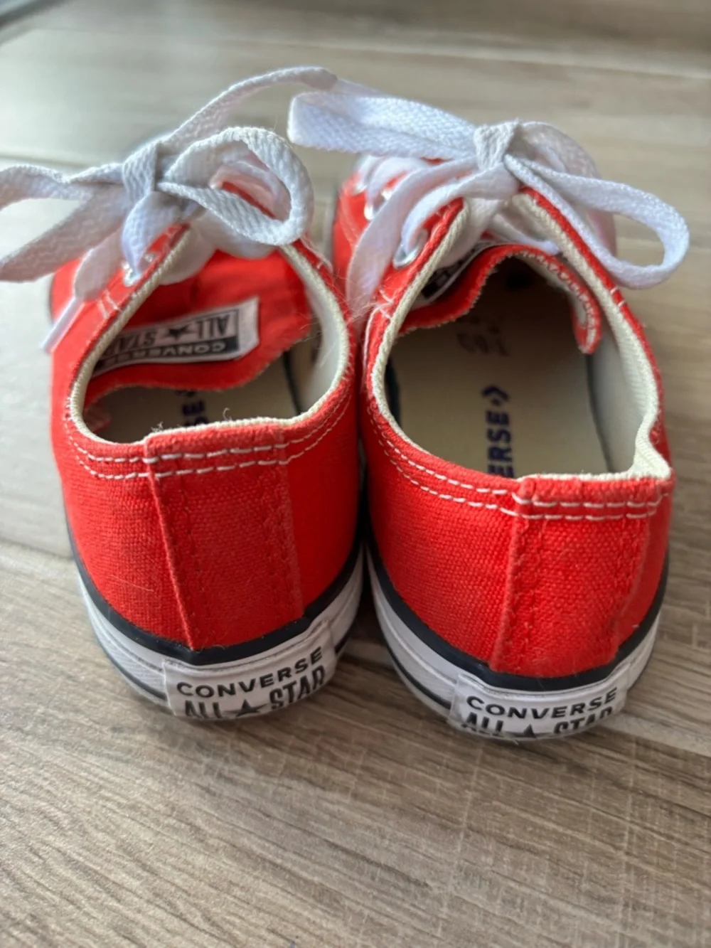Converse Low Top Canvas Sneaker in Cream with Red Trim